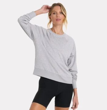 Cotton blend crew neck tshirt for women - light gray