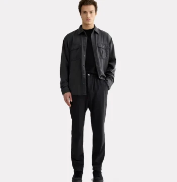 Men slim fit flat-front pant