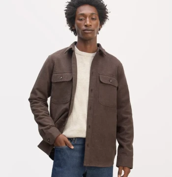 Shirt jacket with epaulettes