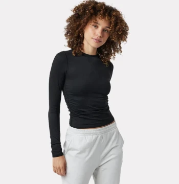 Round neck long sleeve tshirt for women - Black